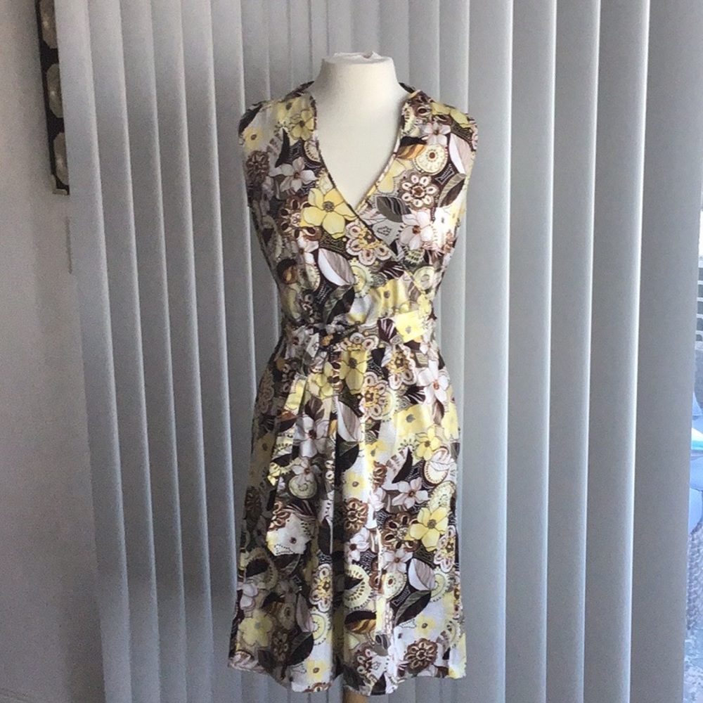 Christopher & Banks Sleeveless Faux Wrap Midi